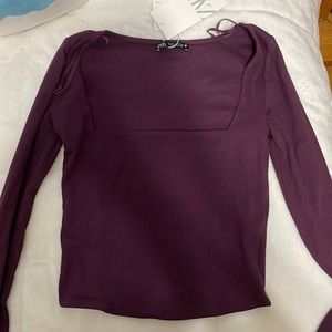 Zara Square Neck Long Sleeve Top